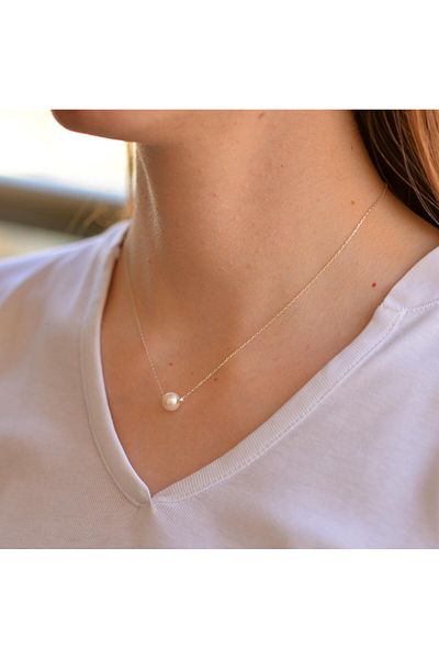 Taş Sandığı Silver Chain Pearl Necklace