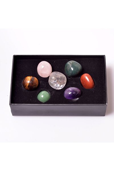 Taş Sandığı 7 Adet Doğal Taş Tımbıl - Kutulu Çakra Set