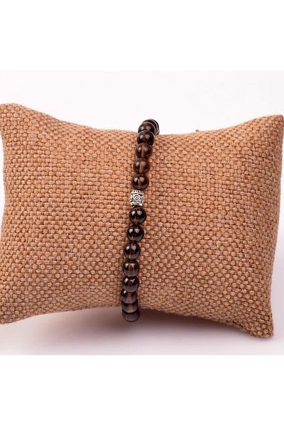 Taş Sandığı Smoky Quartz Stone Bracelet (6 Mm)