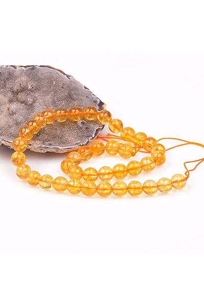 Taş Sandığı 10 Mm Wide Citrine Stone String