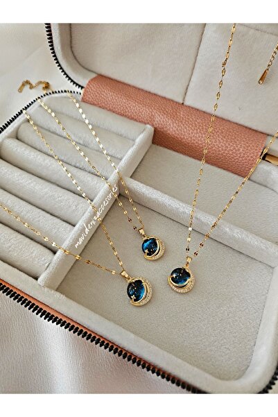 m mavi deniz accesories Çelik kolye gokyuzu kolye çelik altın gökyüzü kolye