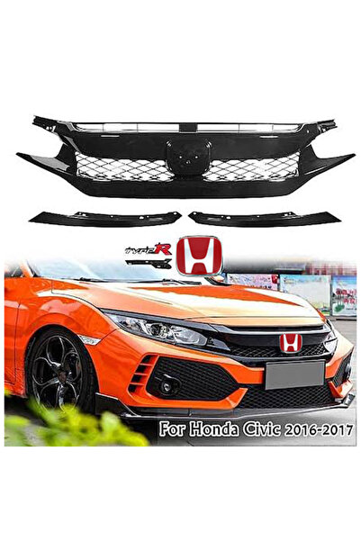 beyaztuning Honda Civic Fk7 Typer Ön Panjur Ve Far Kaşları Siyah