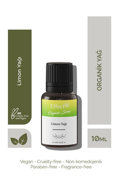 EffectHA Organic Lemon Oil 100% Pure Natural and Additive-Free Essential Oil 10ml