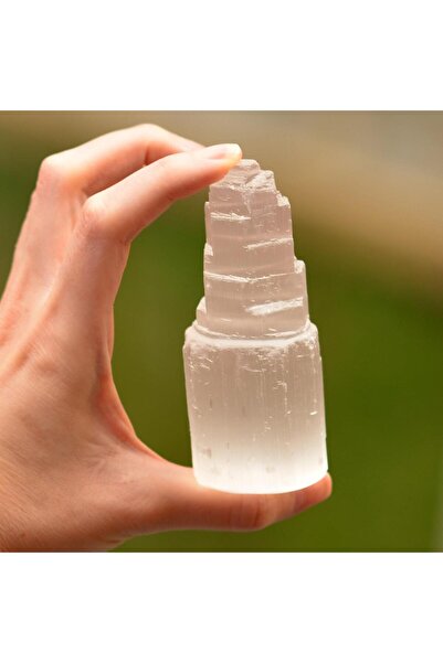 Taş Sandığı Selenit Taşı Kule - 10 cm