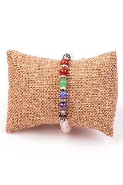 Taş Sandığı 8 Mm Pink Quartz Stone Chakra Bracelet