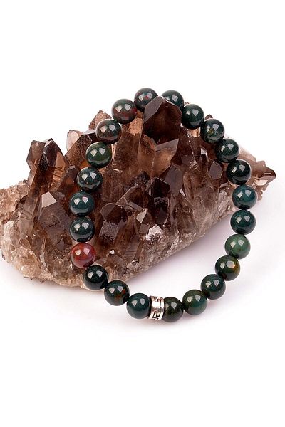 Taş Sandığı Blood Stone Elastic Bracelet 8 mm