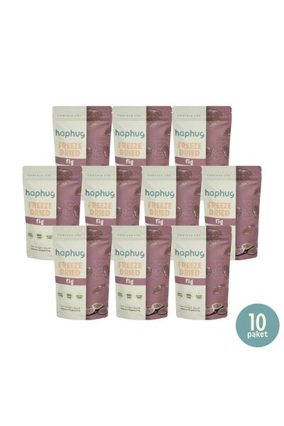 HapHug 10'lu Paket Freeze Dried Incir - Dondurularak Kurutulmuş Meyve - Freeze Dry Meyve Kurusu 10x30gr
