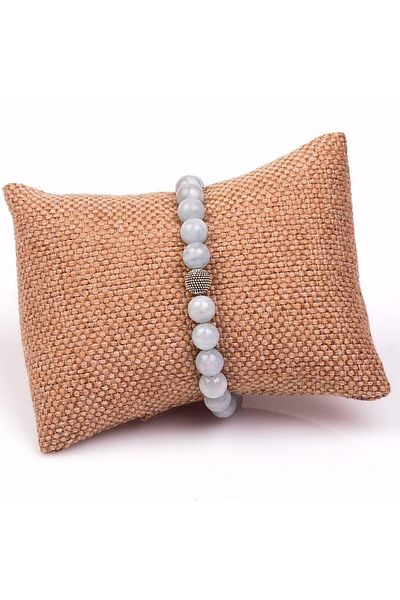 Taş Sandığı Aquamarine Stone Bracelet (8 Mm)