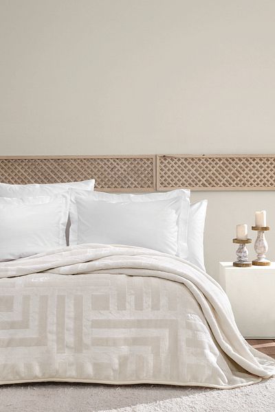 Yataş Palma Double Emboss Blanket - Champagne