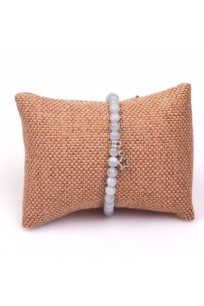 Taş Sandığı Aquamarine Stone Bracelet (6 Mm)