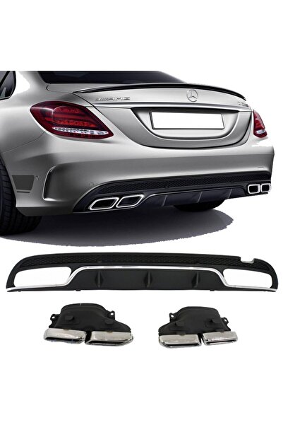 Universal Mercedes W205 C63 Amg Arka Tampon Difüzörü Amg Tampon Uyumlu