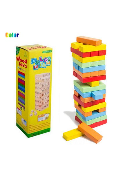 Choice Colorful building block balance game toy swooden dominoes for family gatherings children's and ad...