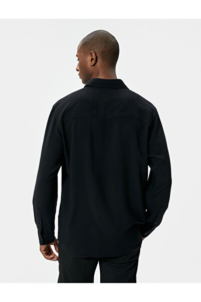 Koton Стандартна вискозна риза с дълъг ръкав и класическа яка