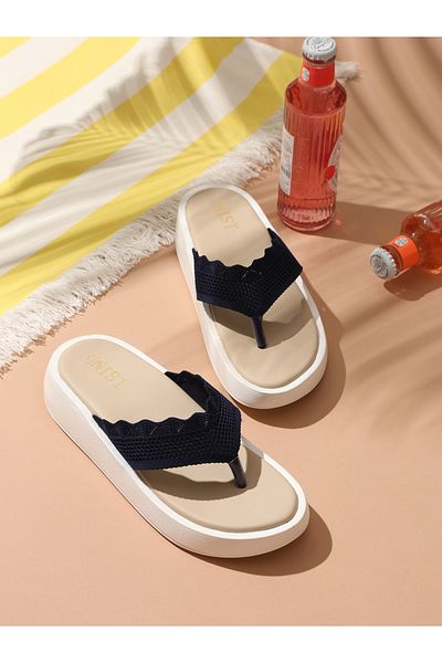 GNIST By Styli Knitted Strap Thong Slippers