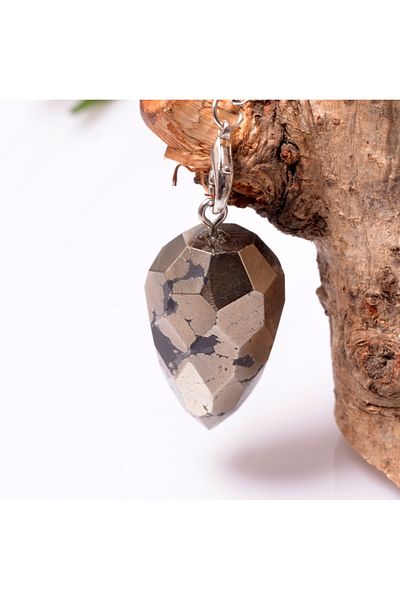 Taş Sandığı Facet Cut Pyrite Stone Pandula - Pendulum