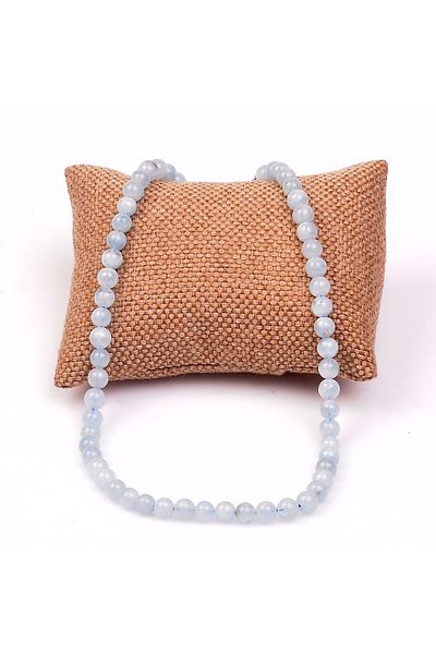 Taş Sandığı Aquamarine Stone String Necklace (6 Mm)