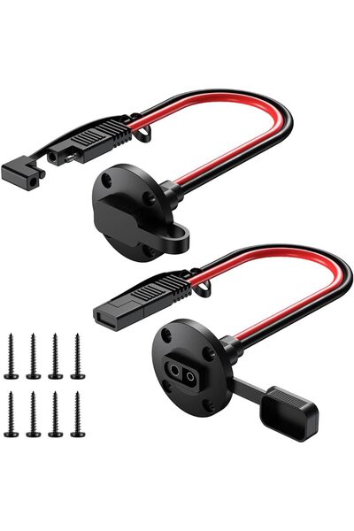 Choice موصل SAE أسود بمقبس طاقة بمنفذ جانبي 12AWG كابل مقاوم للطقس لوحة توصيل...