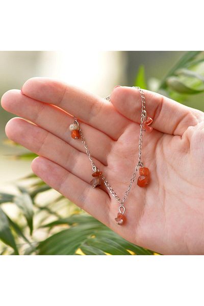 Taş Sandığı Anti-Tarnish Chain Agate Stone Bracelet