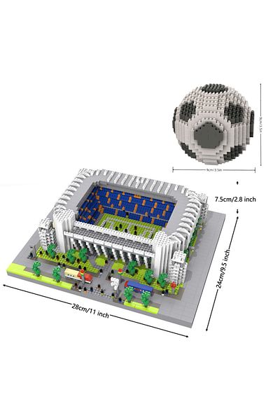 Choice In Bag Madrid Style Stadium Knew Built Madrid Soccer Stadium With Soccer Ball Micro Blocks, Building