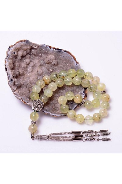 Taş Sandığı Prehnite Stone Rosary - 10 mm