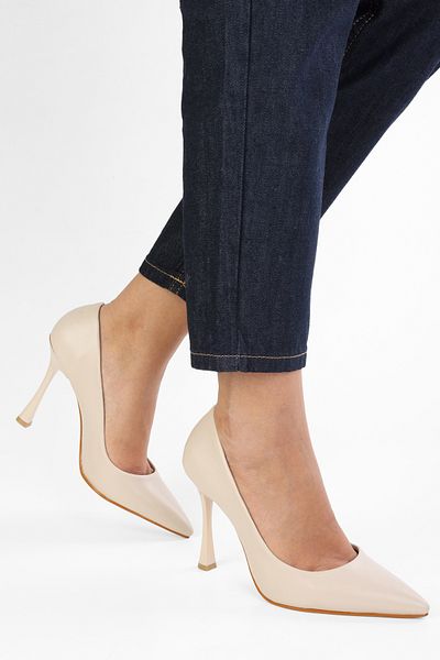 Shoeberry Women's Mags Beige Skin Stiletto