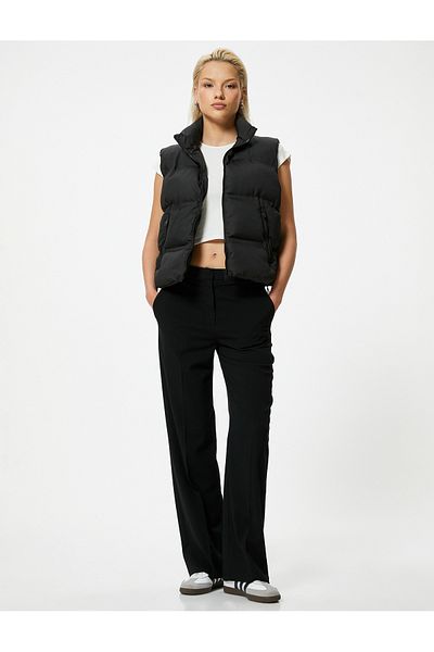 Koton Stand Collar Puffer Vest with Zippered Pockets