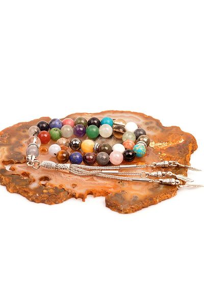 Taş Sandığı Prayer Beads from Chakra Stones (8 mm) - 35 Different Natural Stones