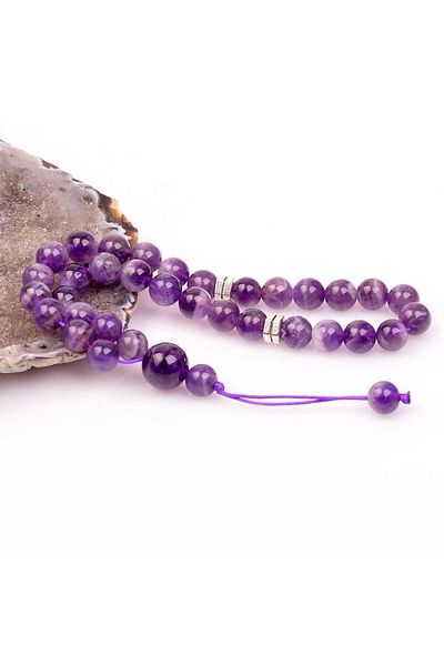 Taş Sandığı Amethyst Stone Rosary (8 Mm)