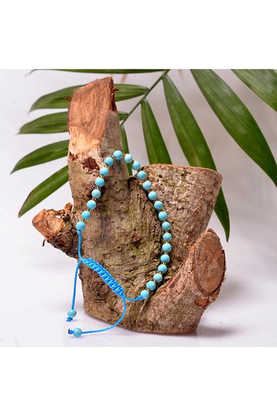 Taş Sandığı Adjustable Turquoise Stone String Bracelet