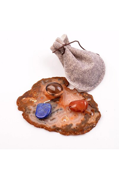 Taş Sandığı Akik Taşı - Lapis Lazuli Taşı - Dumanlı Kuvars Taşı Kütle