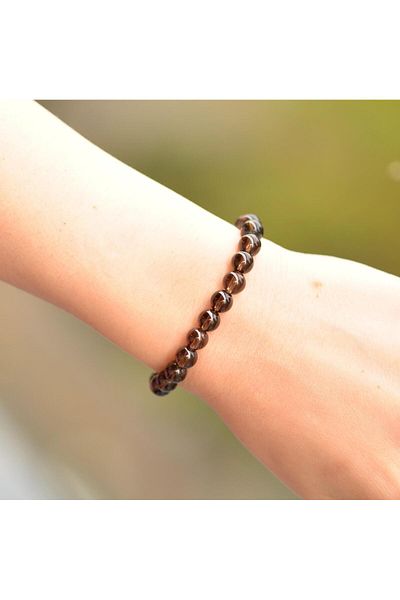 Taş Sandığı Smoky Quartz Stone Bracelet (8 Mm)