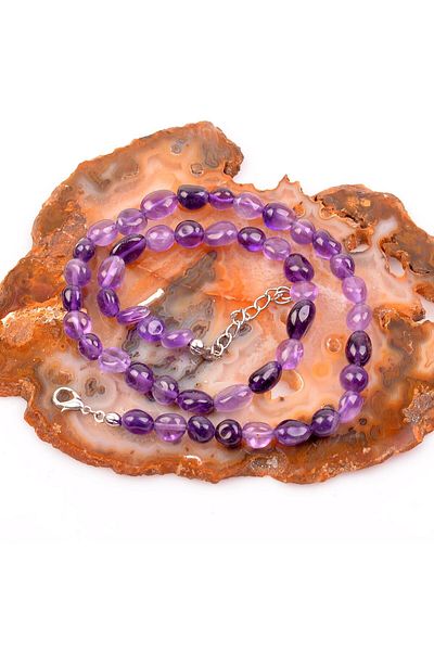 Taş Sandığı Amethyst Stone Necklace - Amorphous Cut