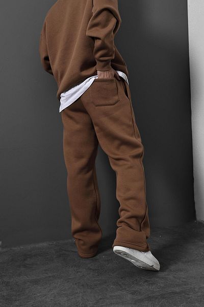 Slatra Ανδρική φόρμα καφέ Basic Baggy Fit