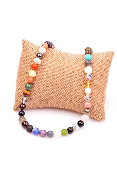 Taş Sandığı 48 Different Natural Stone String Necklace