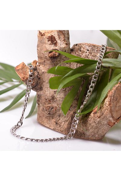 Taş Sandığı Steel Necklace - 4 mm Gourmet Model Steel Chain