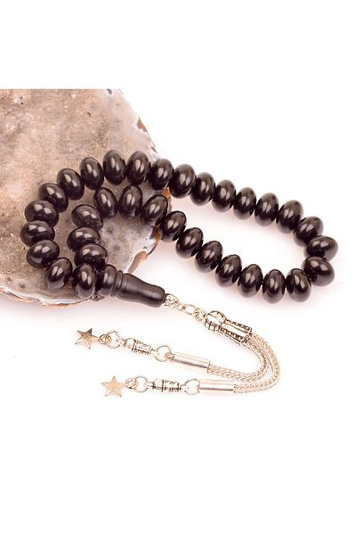 Taş Sandığı Rondel Cut Oltu Stone Prayer Beads - Georgian Fishing Rod