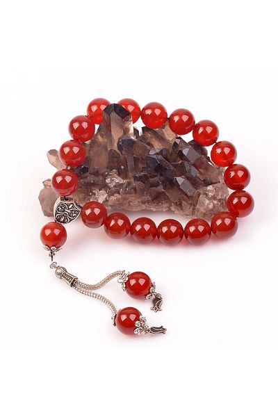 Taş Sandığı 14 mm Efe Rosary - Agate Stone, Double Whips