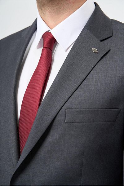 İmza Dark Anthracite Plain Mono Collar Comfort Fit Classic Suit 1001245171