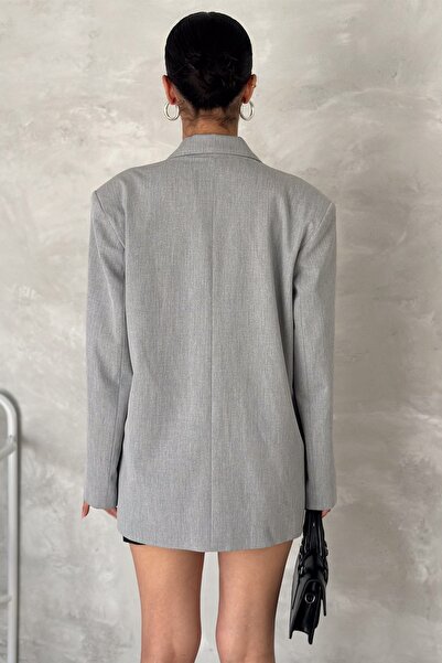 FEMELLE Kadın Gri Astarlı Blazer Ceket