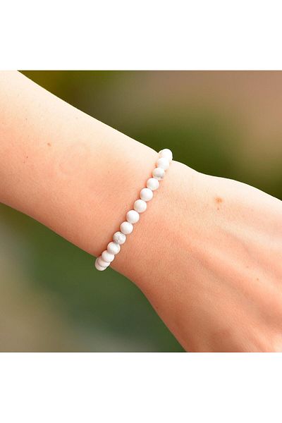 Taş Sandığı Howlite Stone Bracelet (6 Mm)