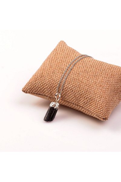 Taş Sandığı Black Tourmaline Stone Necklace