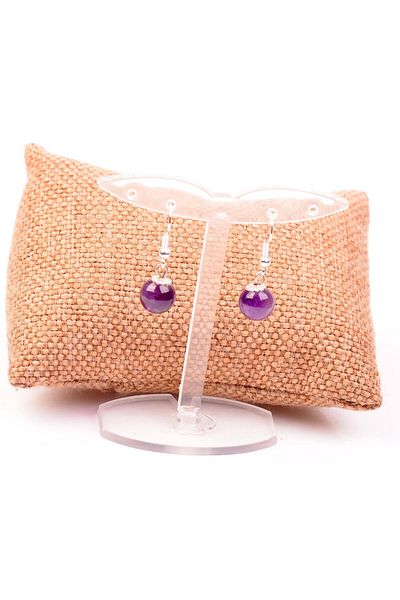 Taş Sandığı Amethyst Stone Earrings