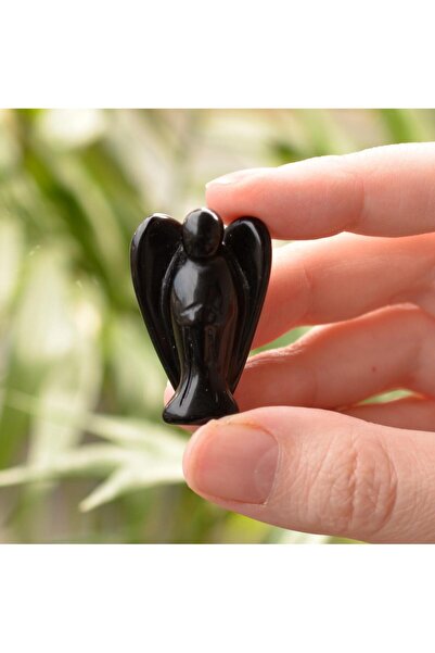 Taş Sandığı Obsidyen Taşı Melek Figürü 4 Cm