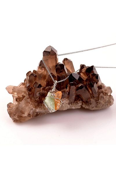 Taş Sandığı Aventurine - Citrine Stone Necklace - Luck and Money Stone