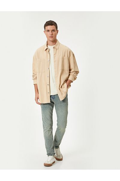 Koton Λεπτομερές τζιν με κουμπιά Slim Fit - Brad Jean