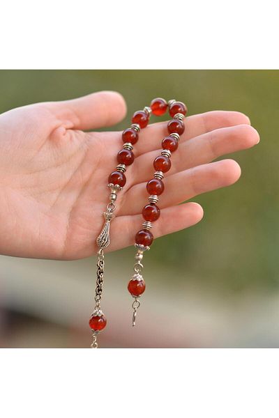 Taş Sandığı 10 Mm Red Agate Stone Zaza Rosary