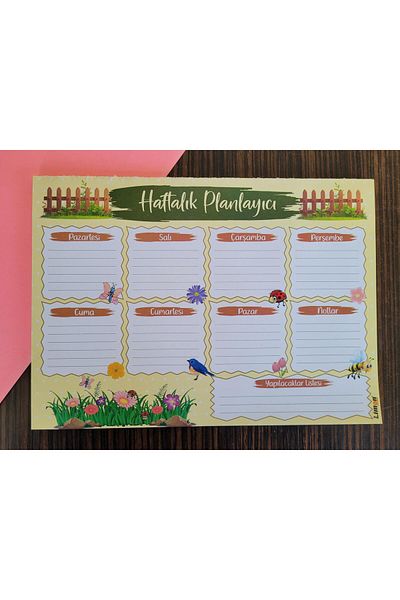 LİMON DEFTER 52 Sheets of Lemon Weekly Planner - 27,5X19,5 Size 80 Grams 1St Dough Paper