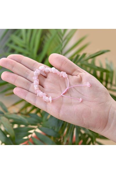 Taş Sandığı Pink Quartz Stone Bracelet - Adjustable