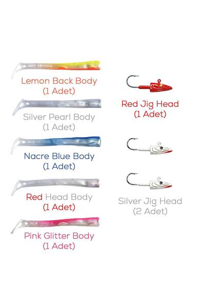 Genel Markalar Naniwa Osaka Shi Osaka V8 80mm 5,5gr Silikon Yem - Tüm Renkler 8 Parça