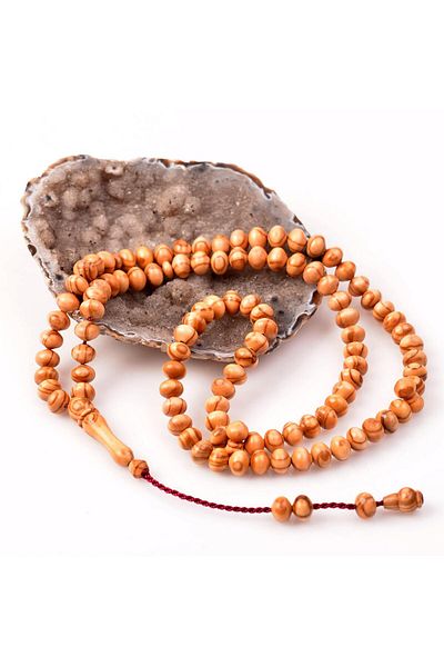 Taş Sandığı Olive Tree Prayer Rosary - 6.5*8 mm (with Veins)